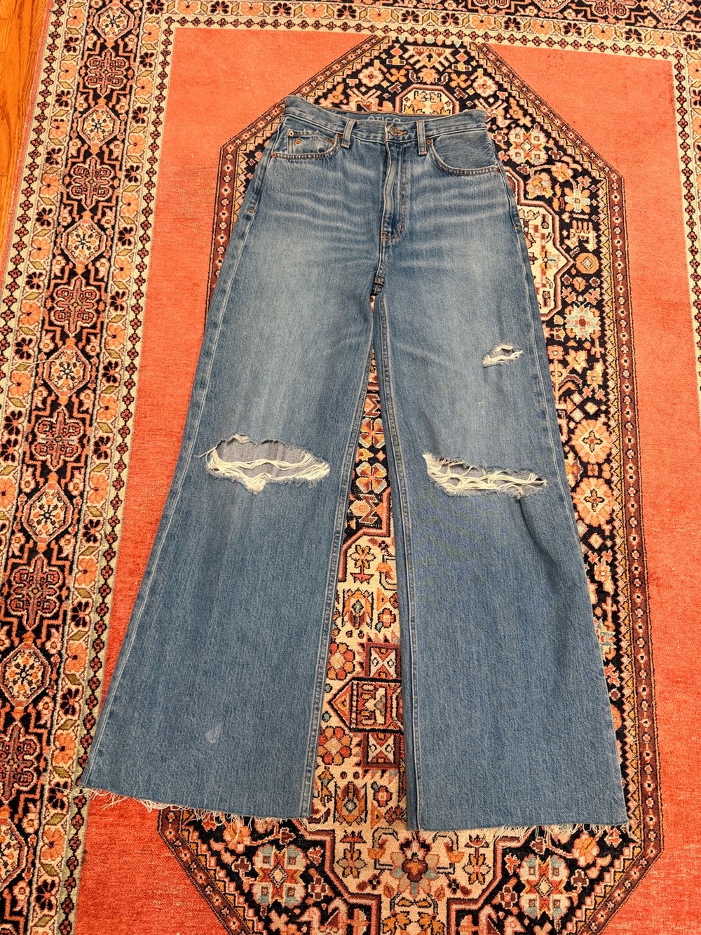 ETICA devon wide leg in everglades size 24 NWOT distressed - Picture 2 of 10